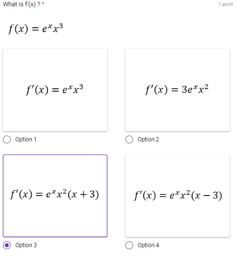 What is f (x) ?* 1 point f (x) = cotx + secx