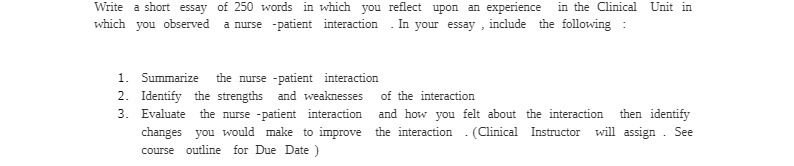 Write a short essay of 250 words in which you