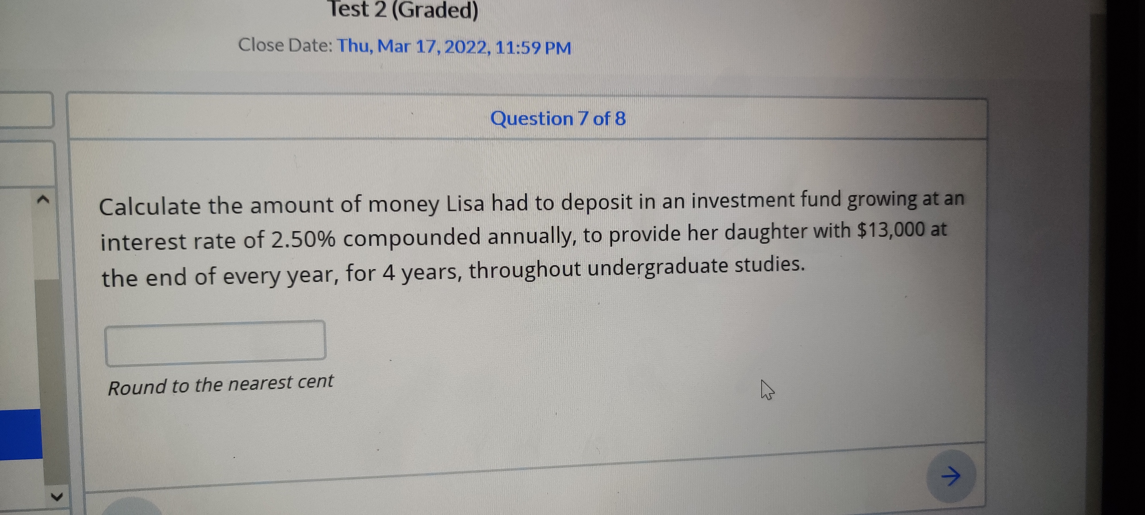 01:22:44 Question 6 of 8 ns on 3 (3) What is the
