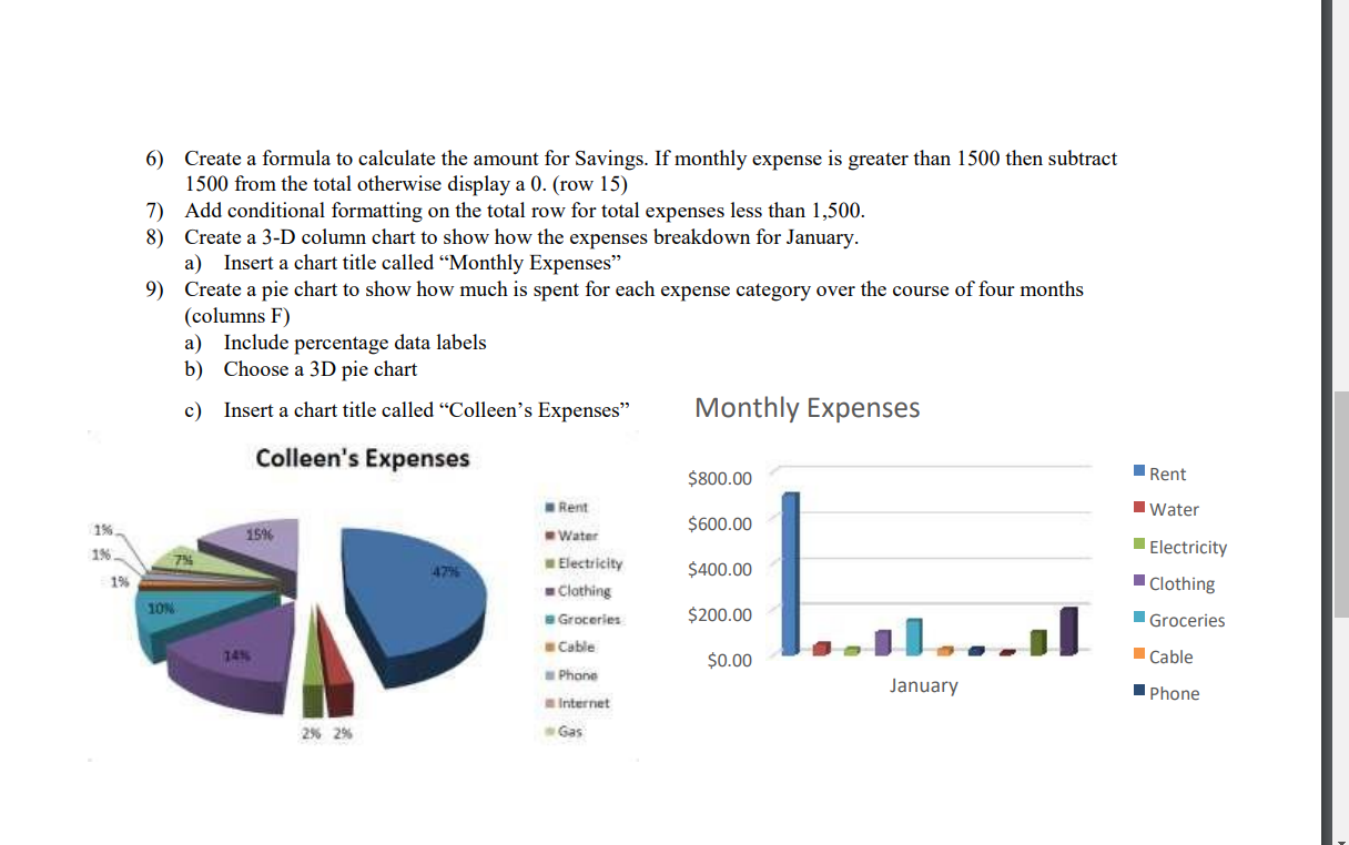 6) Create a formula to calculate the amount for
