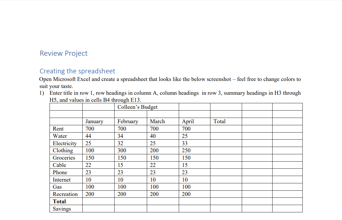 6) Create a formula to calculate the amount for