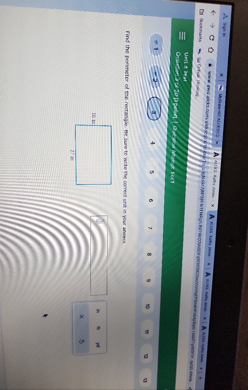 Find the perimeter of the rectangle be sure to