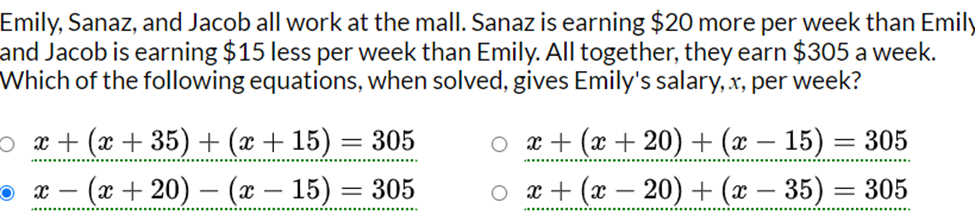 Emily, Sanaz, and Jacob all work at the mall.