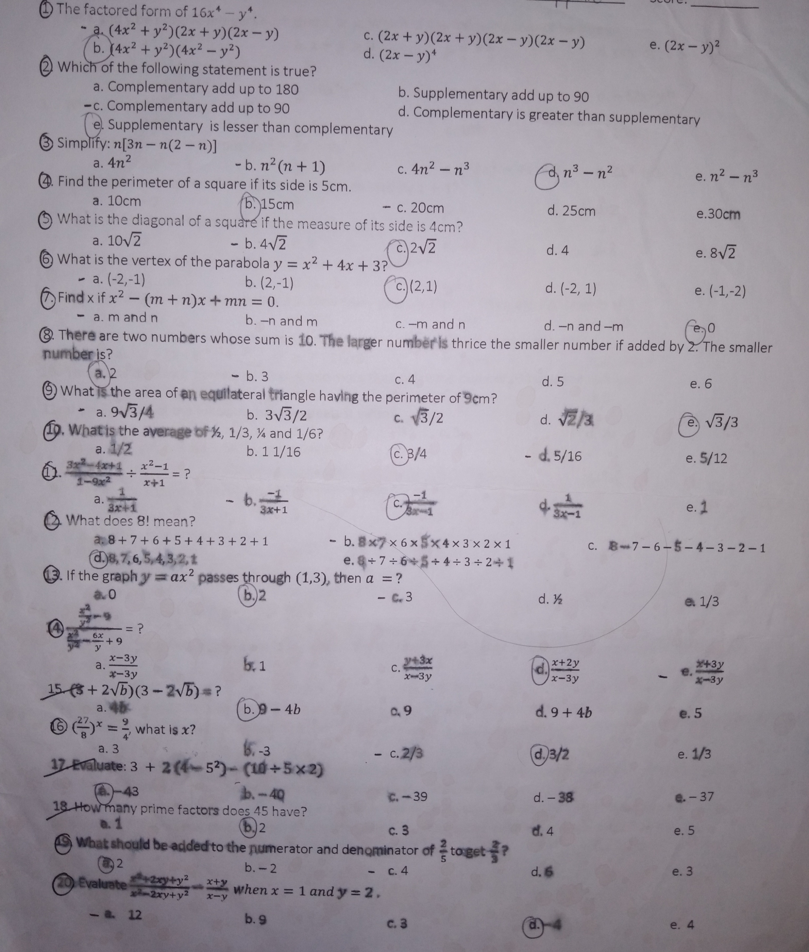 Just tell me what topic/type of math is, everyone