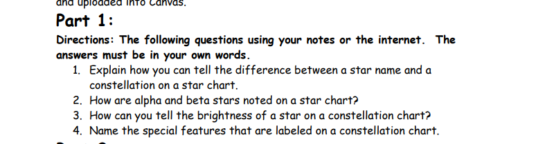 and uploaded InTo Canvas. Part 1: Directions: The