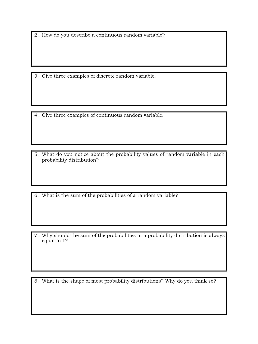 . How do you describe a continuous random