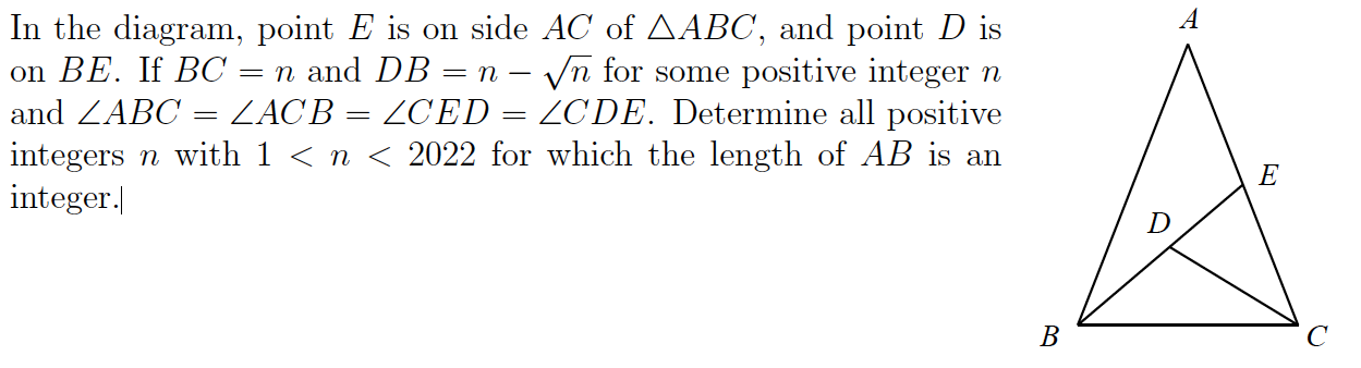 In the diagram, point E is on side AC of AABC,