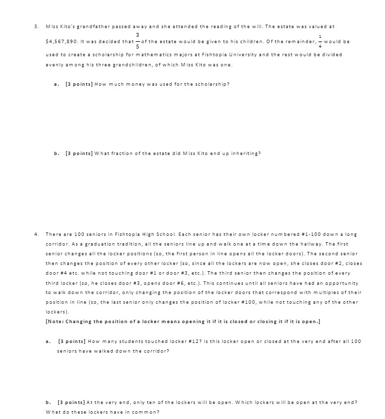 3. Miss Kito's grandfather passed away and