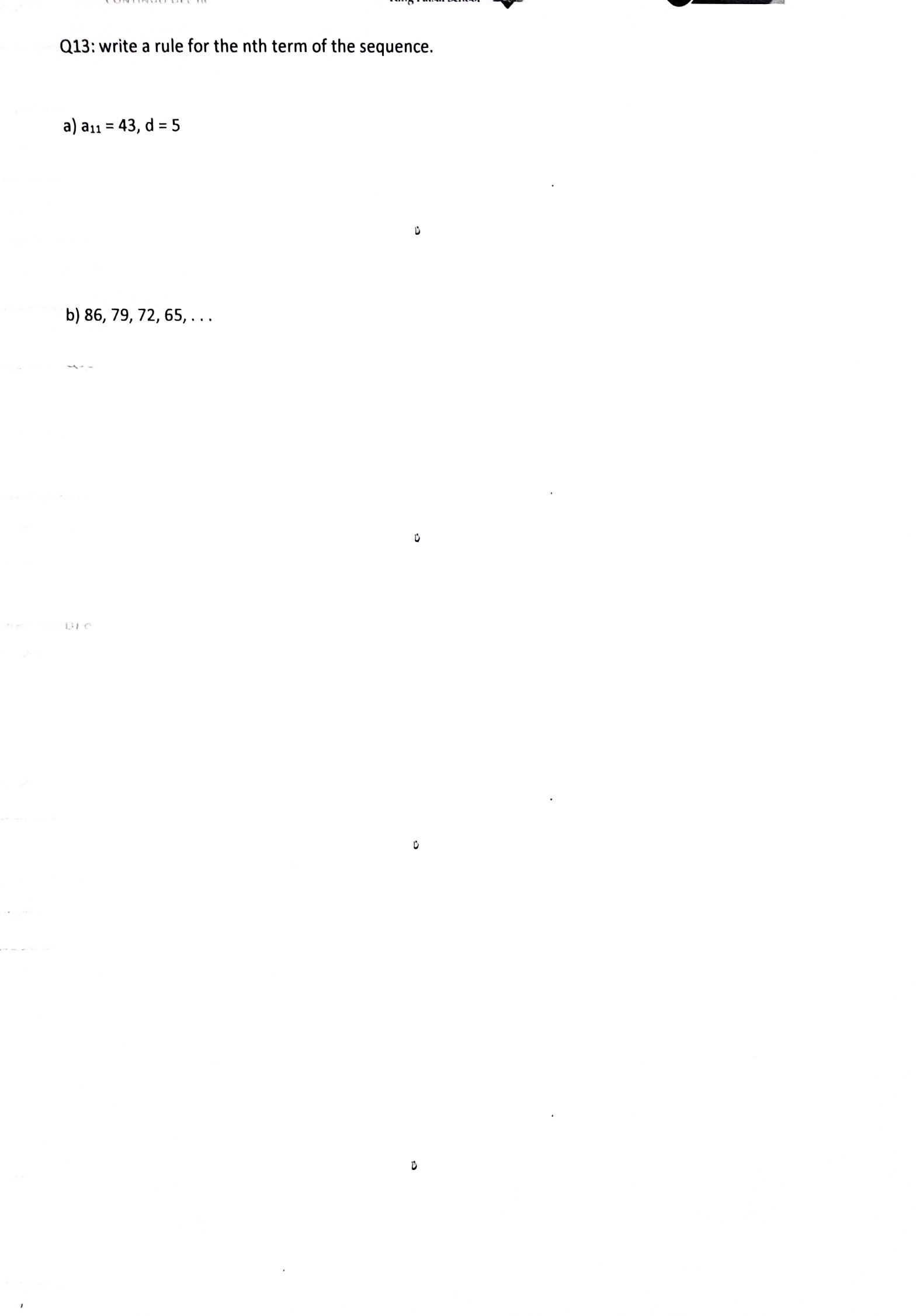Q1: Rewrite the equation in logarithmic form. a)