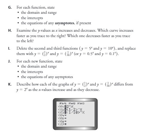 G. For each function, state . the domain and