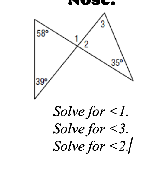 580 A 35 390 Solve for <1. Solve for <3. Solve