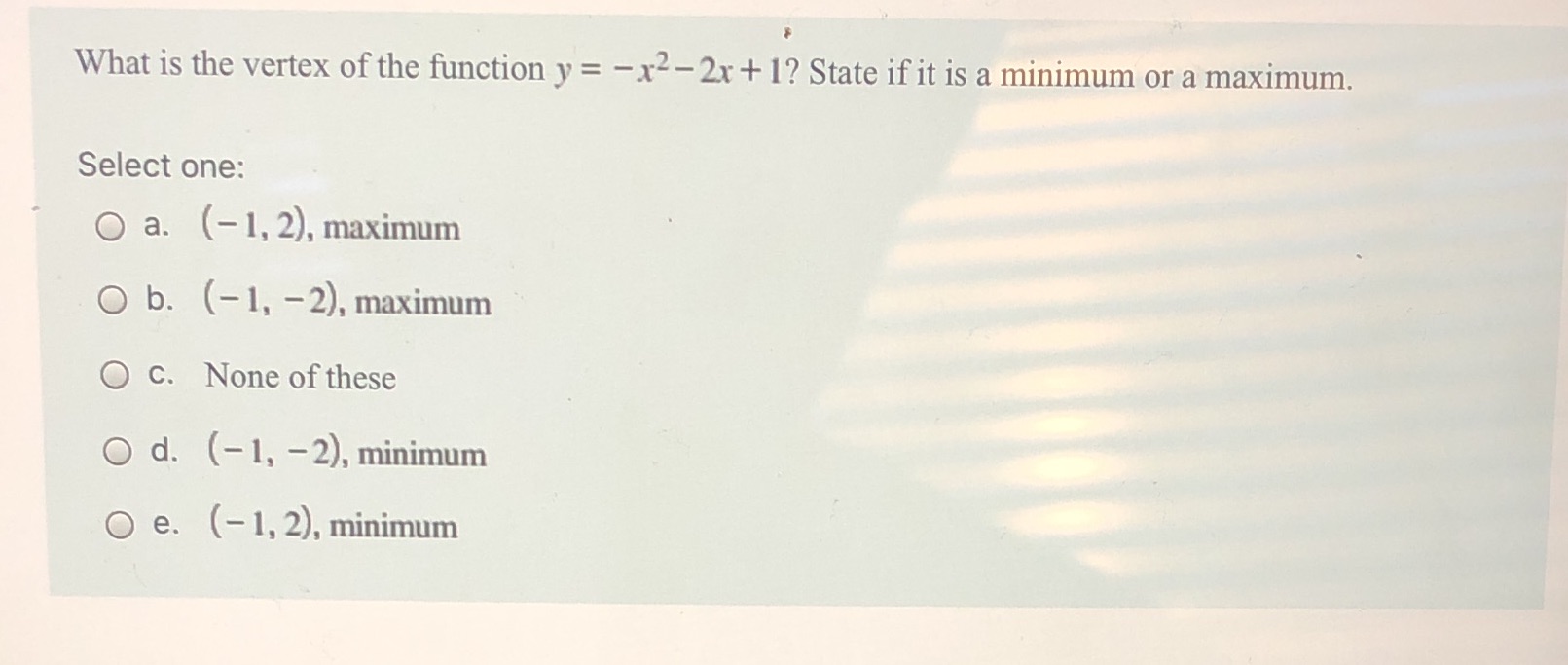 I need help with this question. What is the