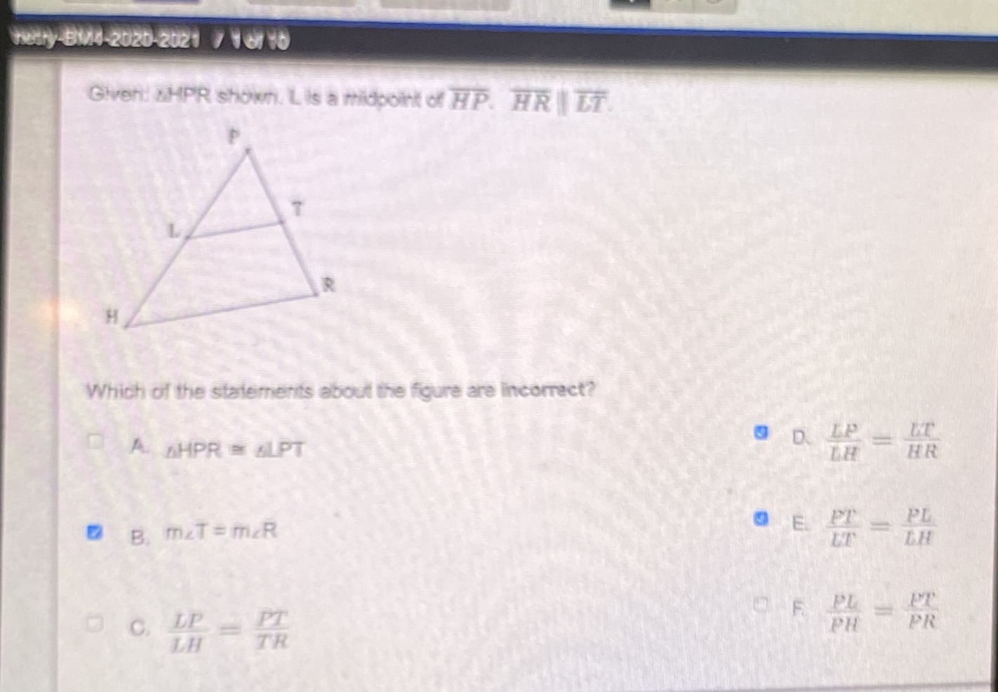 Todry-BM4-2020-2021 / 1 87 18 Given! AHPR shown.