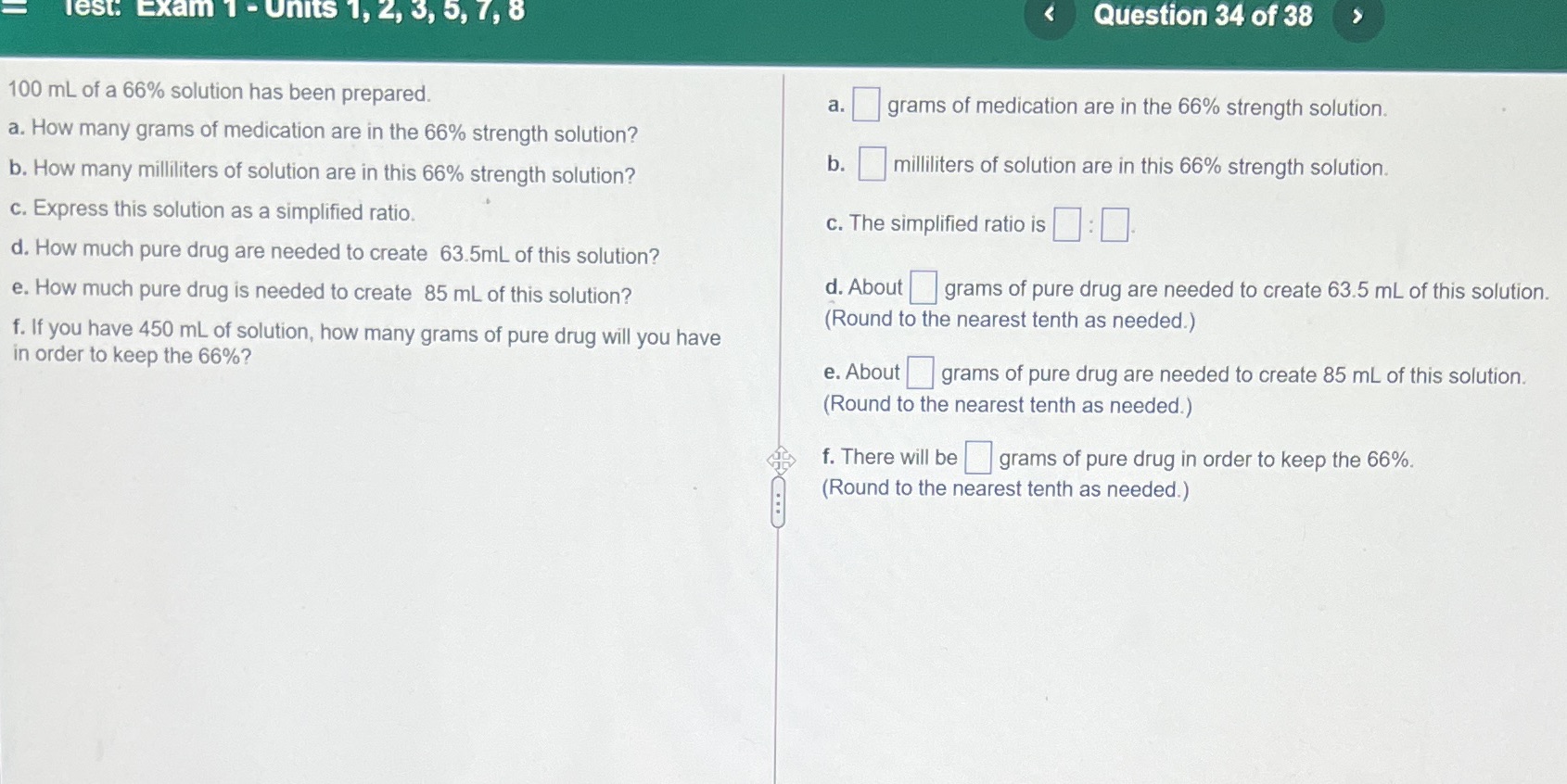 lest: Exam 1 - Units 1, 2, 3, 5, 7, 8 < Question