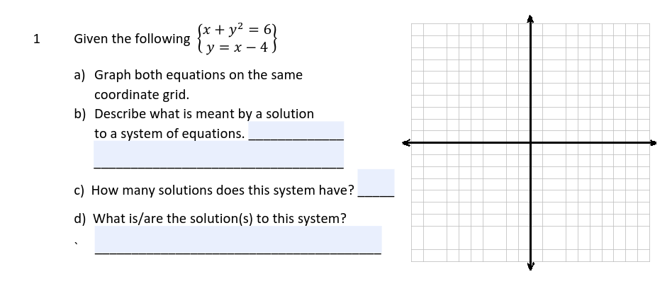 1. x = 3yz + 6y -5 2. x + y2 -8y =-20 3. 3x - y2