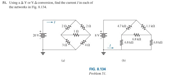51. Using a A-Y or Y-A conversion, find the