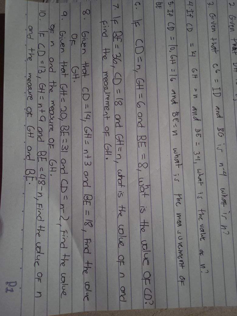 D Activity B In trapezoid BCDE with median GH