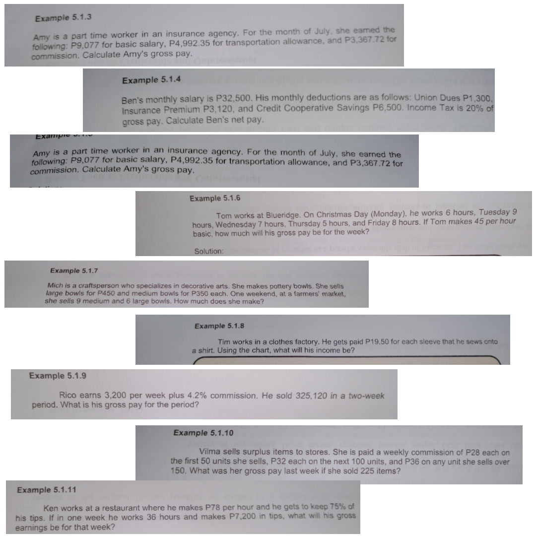 Example 5.1.3 Amy is a part time worker in an