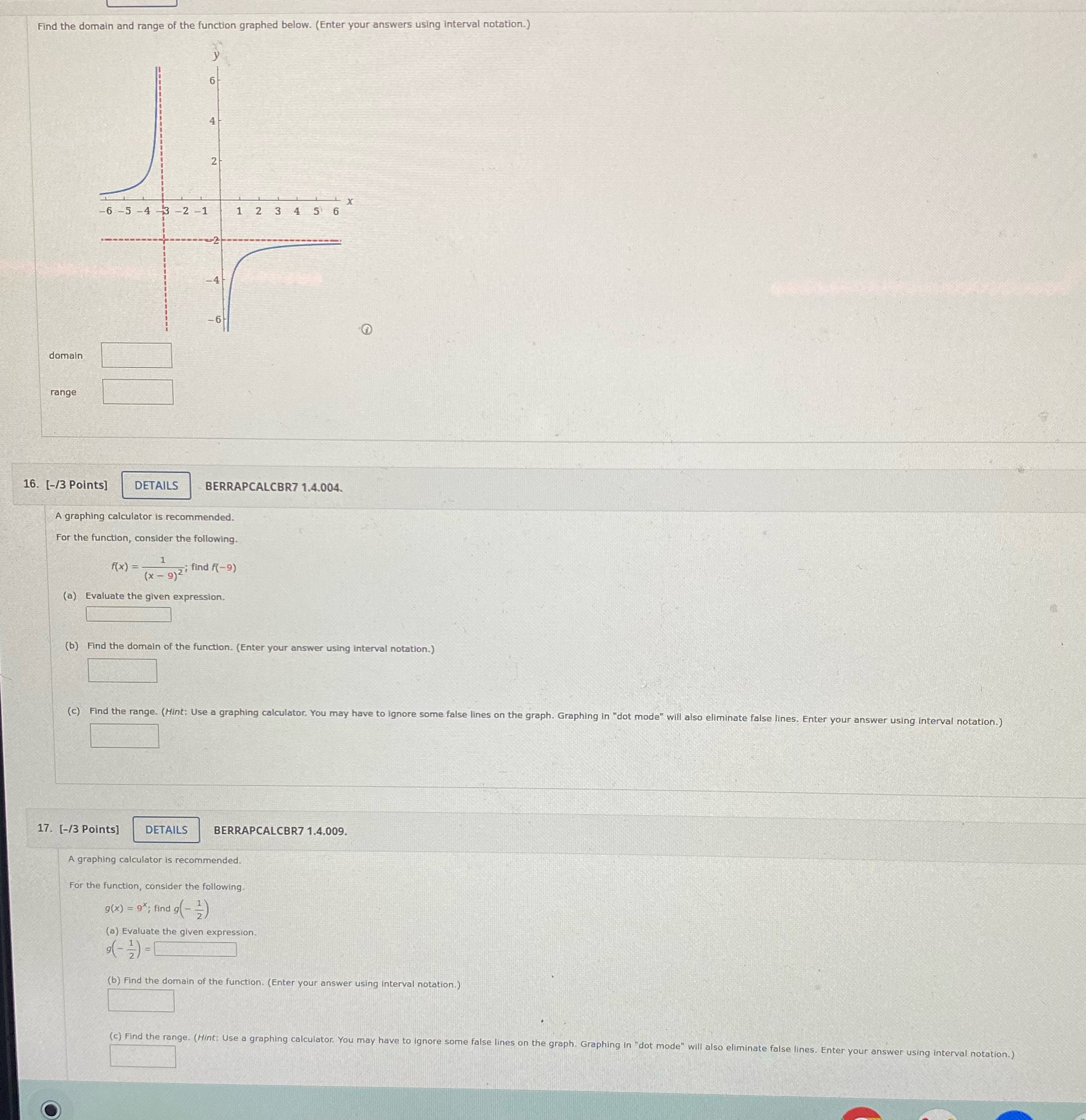 Solve Find the domain and range of the function