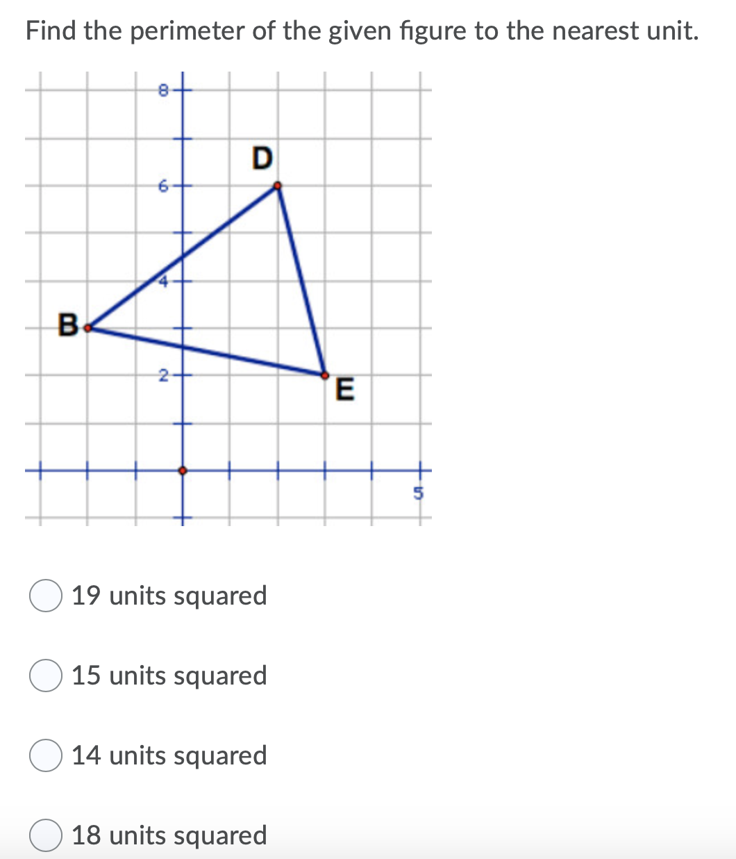 Find the perimeter of the given figure to the