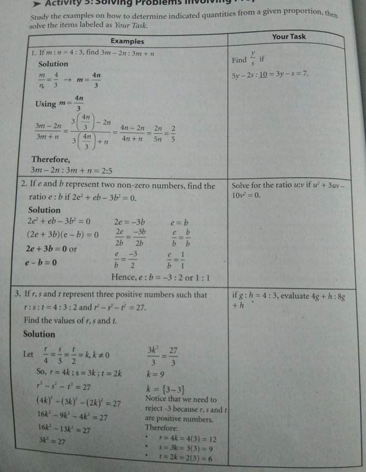 > Activity ving Problems In Study the examples on