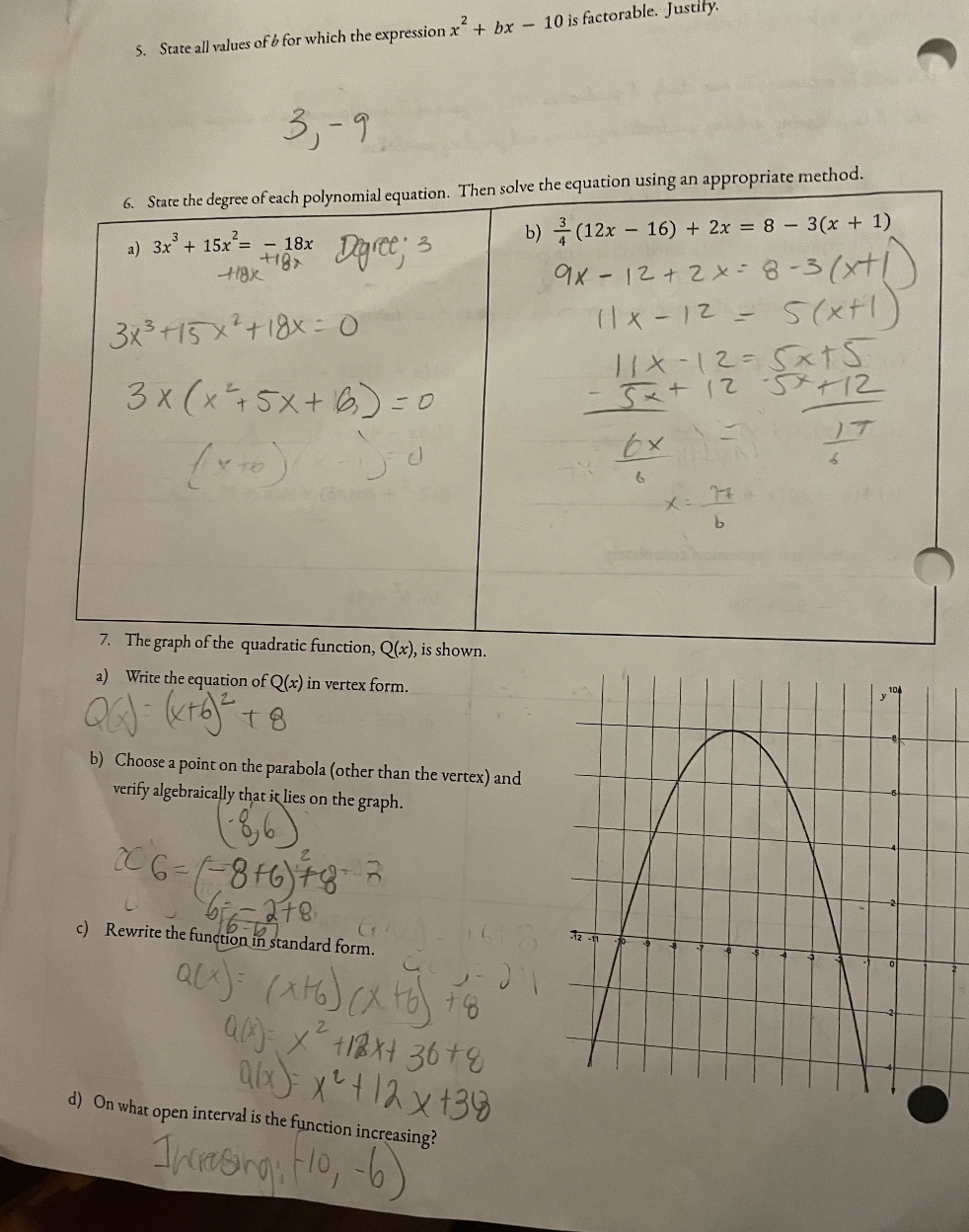 State all values of b for which the expression x