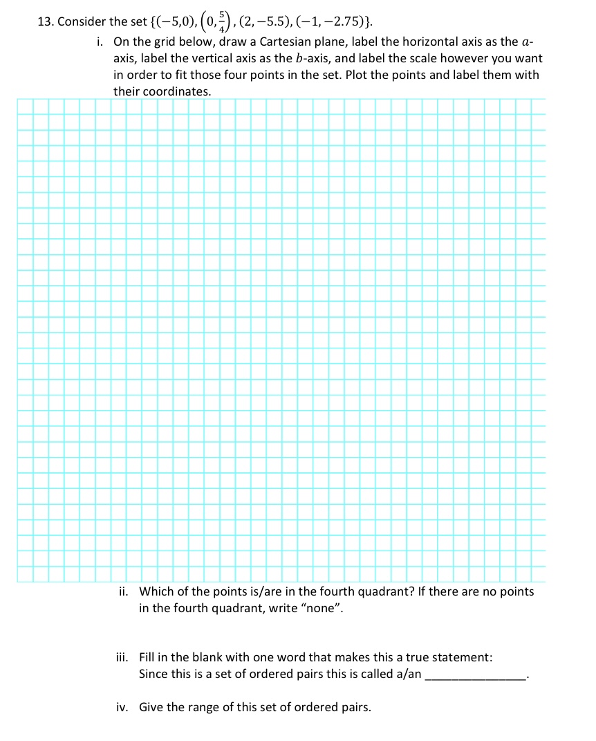 13. Consider the set {(5,o), (0,3) , (2,5.5),
