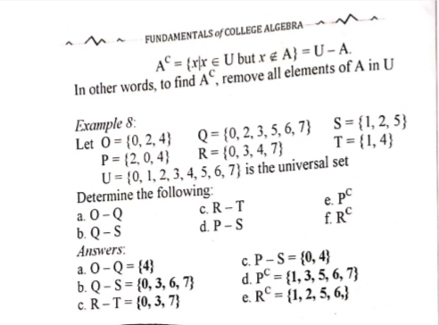 Set Operations 1. Union of Sets: A U B The union