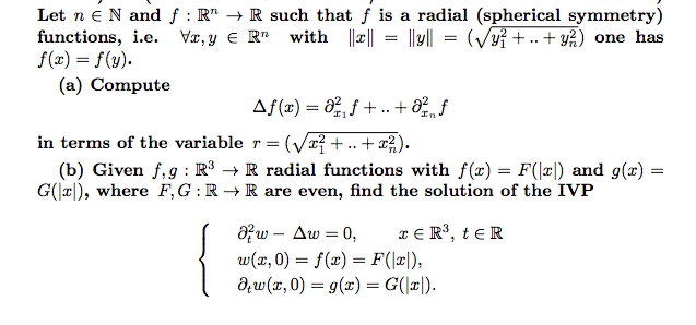 Let n E N and f : R" - R such that f is a radial