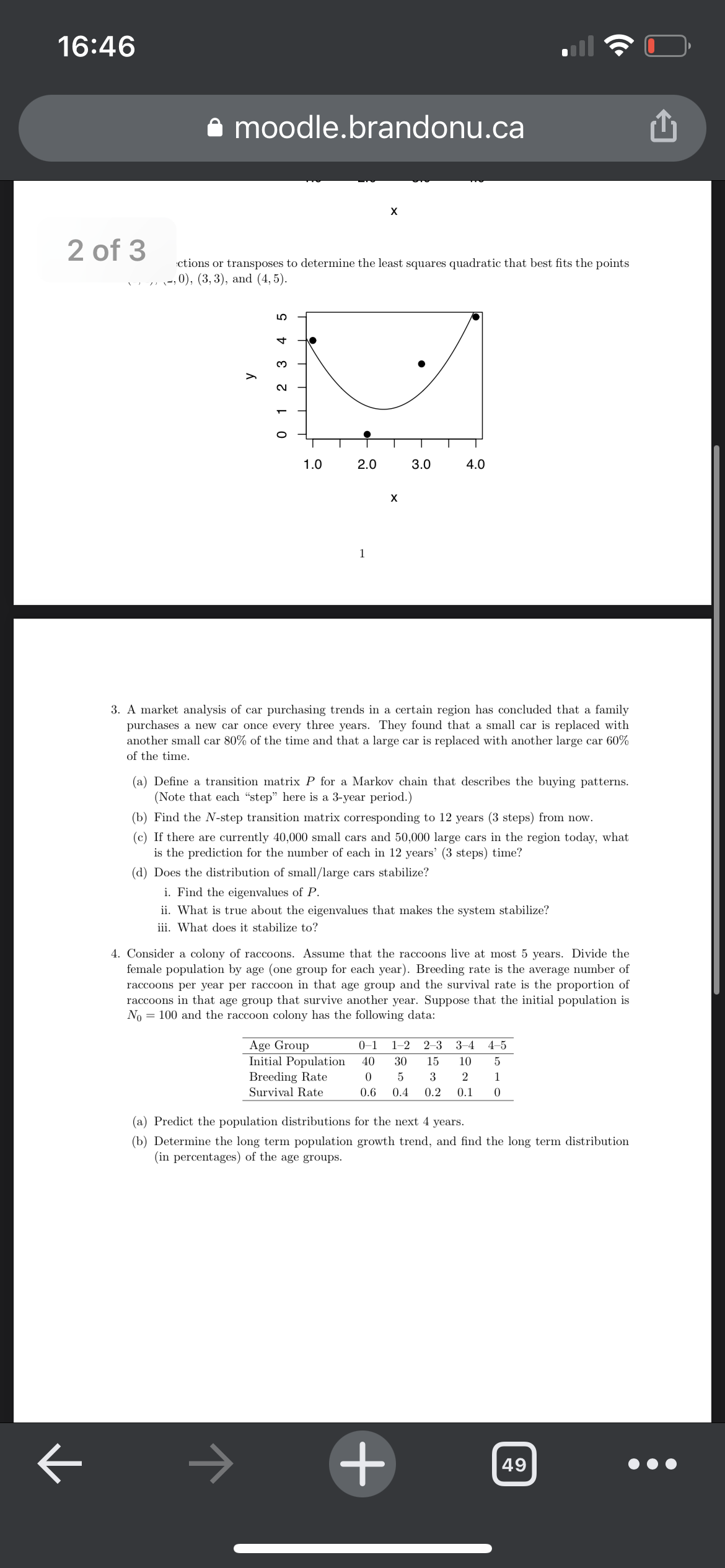 16:46 e moodle.brandonu.ca 2 of 3 ctions or
