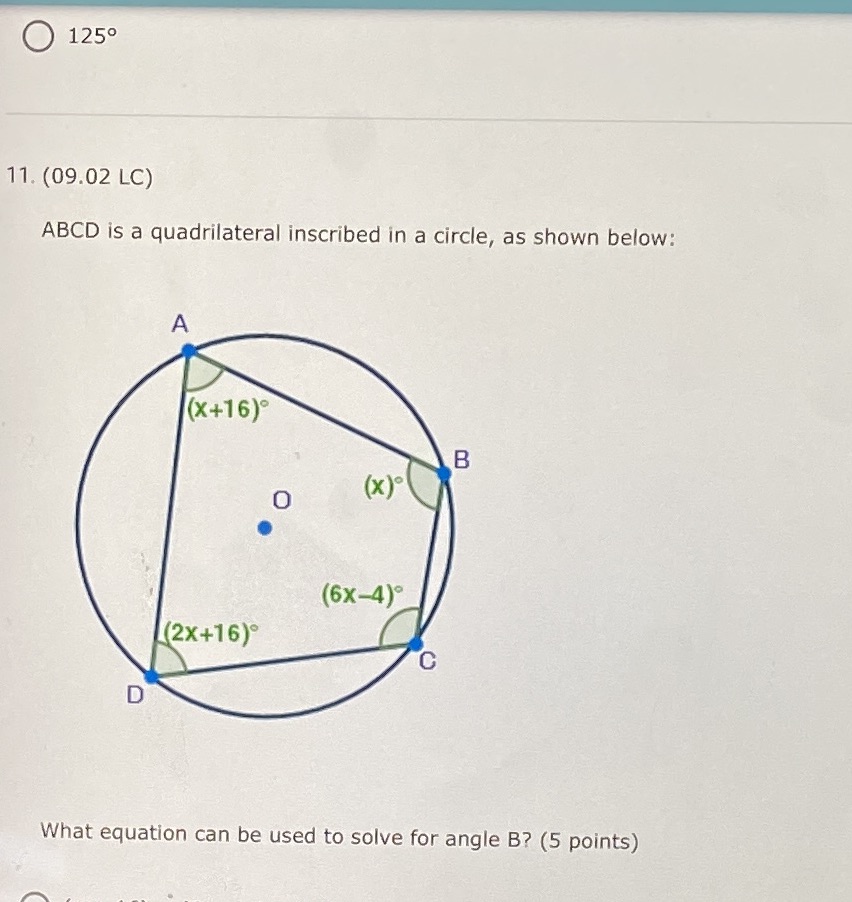 1250 11. (09.02 LC) ABCD is a quadrilateral