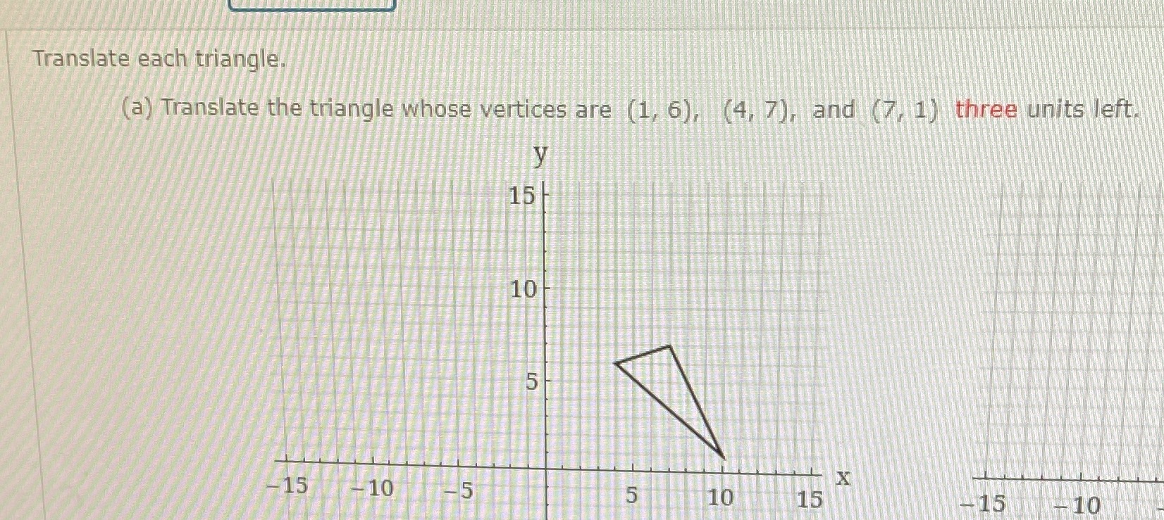 Translate each triangle. (a) Translate the