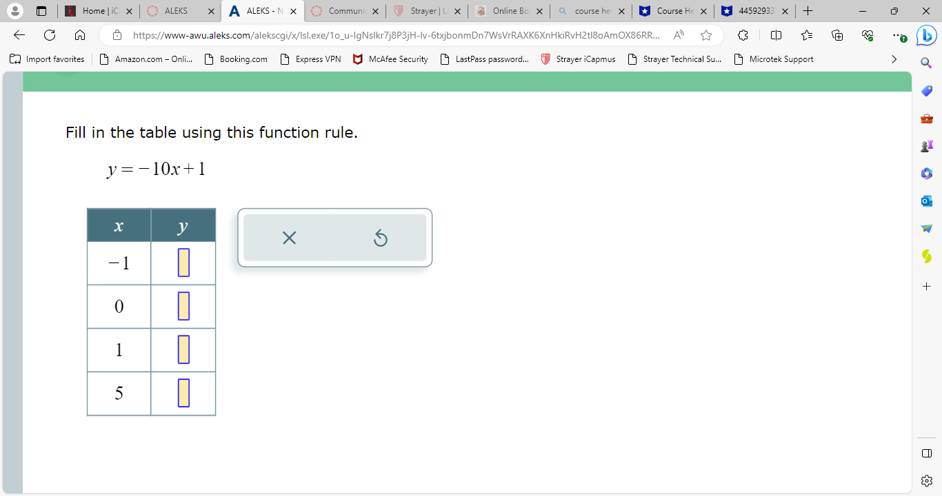 i Home | iC X () ALEKS X A ALEKS - N X _ Communic
