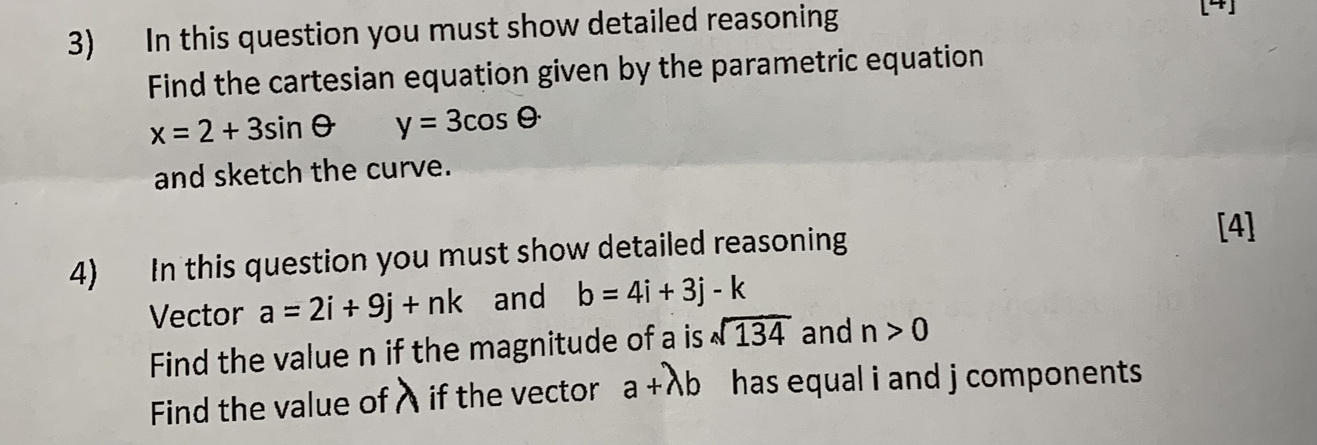 3) In this question you must show detailed