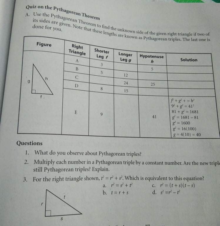 Quiz on SAS Similarity Theorem A. Use the SAS