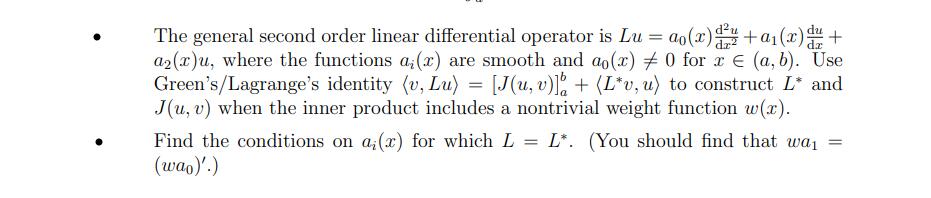 The general second order linear differential