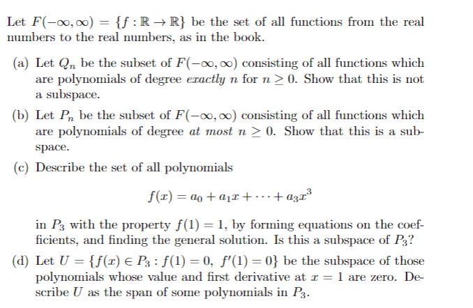 Let F(-co, co) = {f : R - R} be the set of all