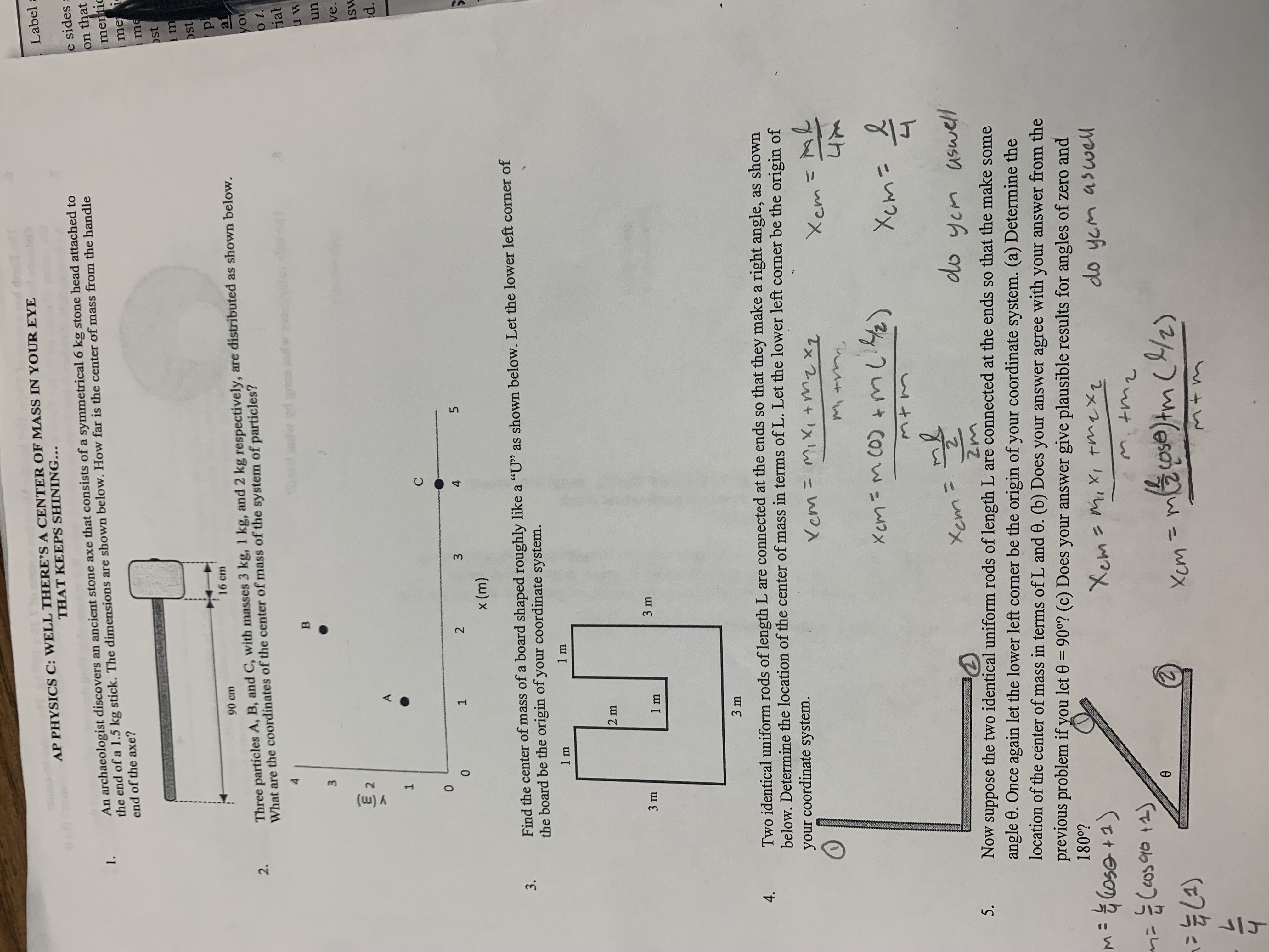 AP PHYSICS C: WELL THERE'S A CENTER OF MASS