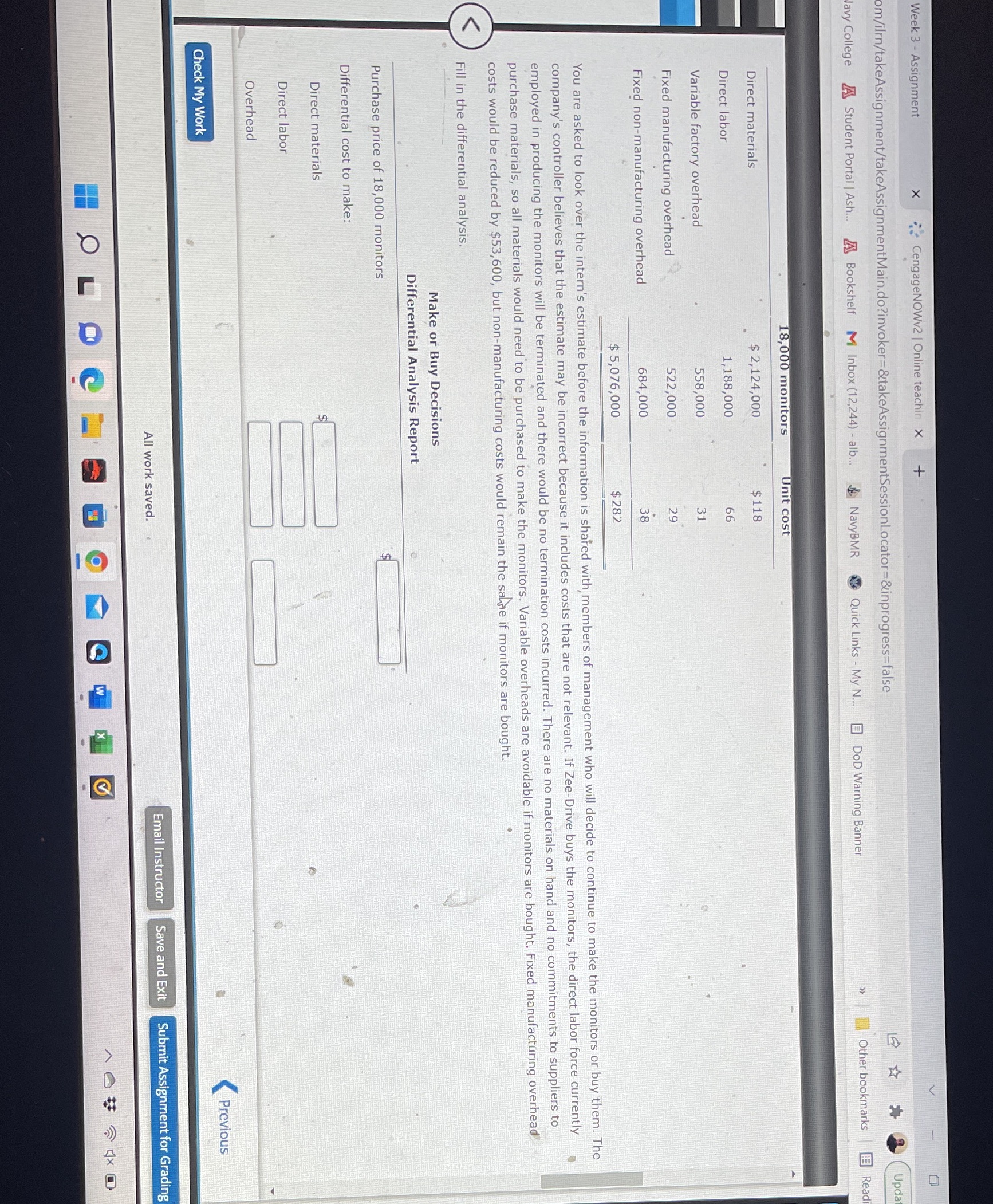 Week 3 - Assignment x CengageNOWv2 | Online