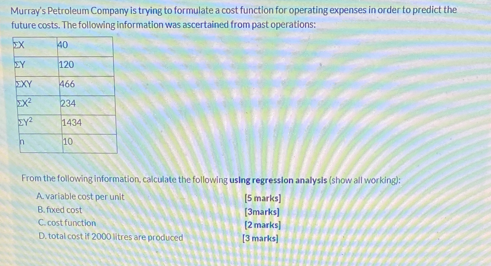 Murray's Petroleum Company is trying to