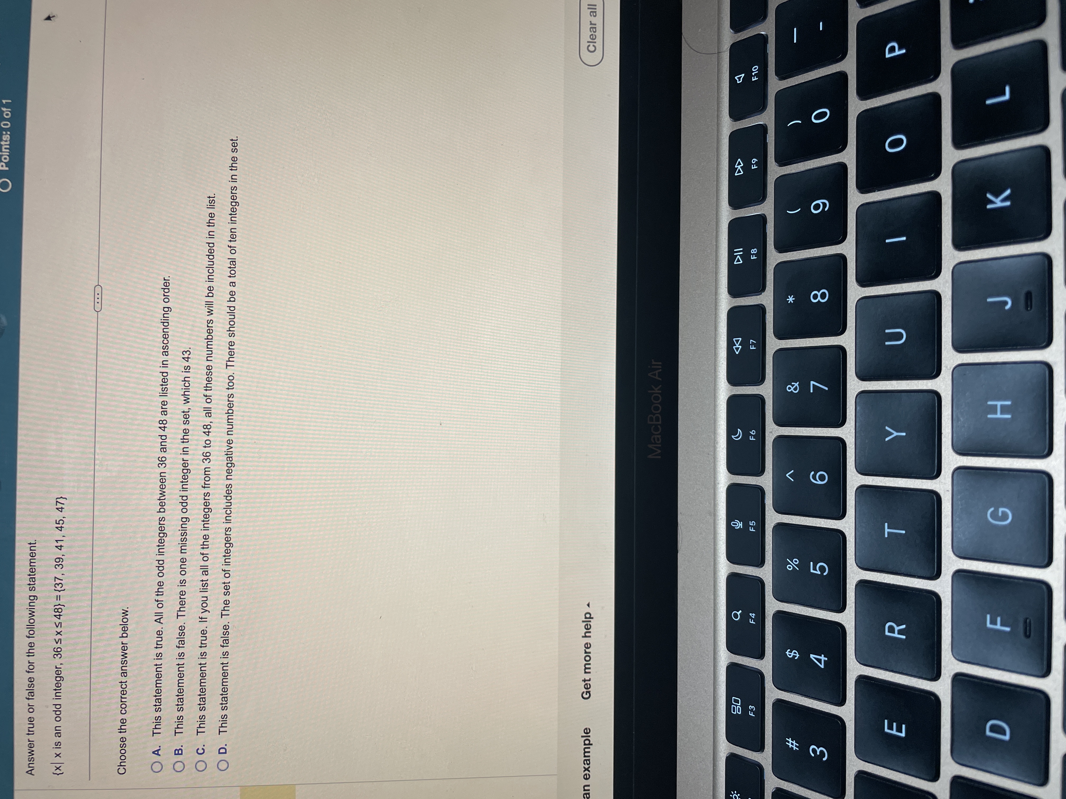 Determine if the statement is true or false. K