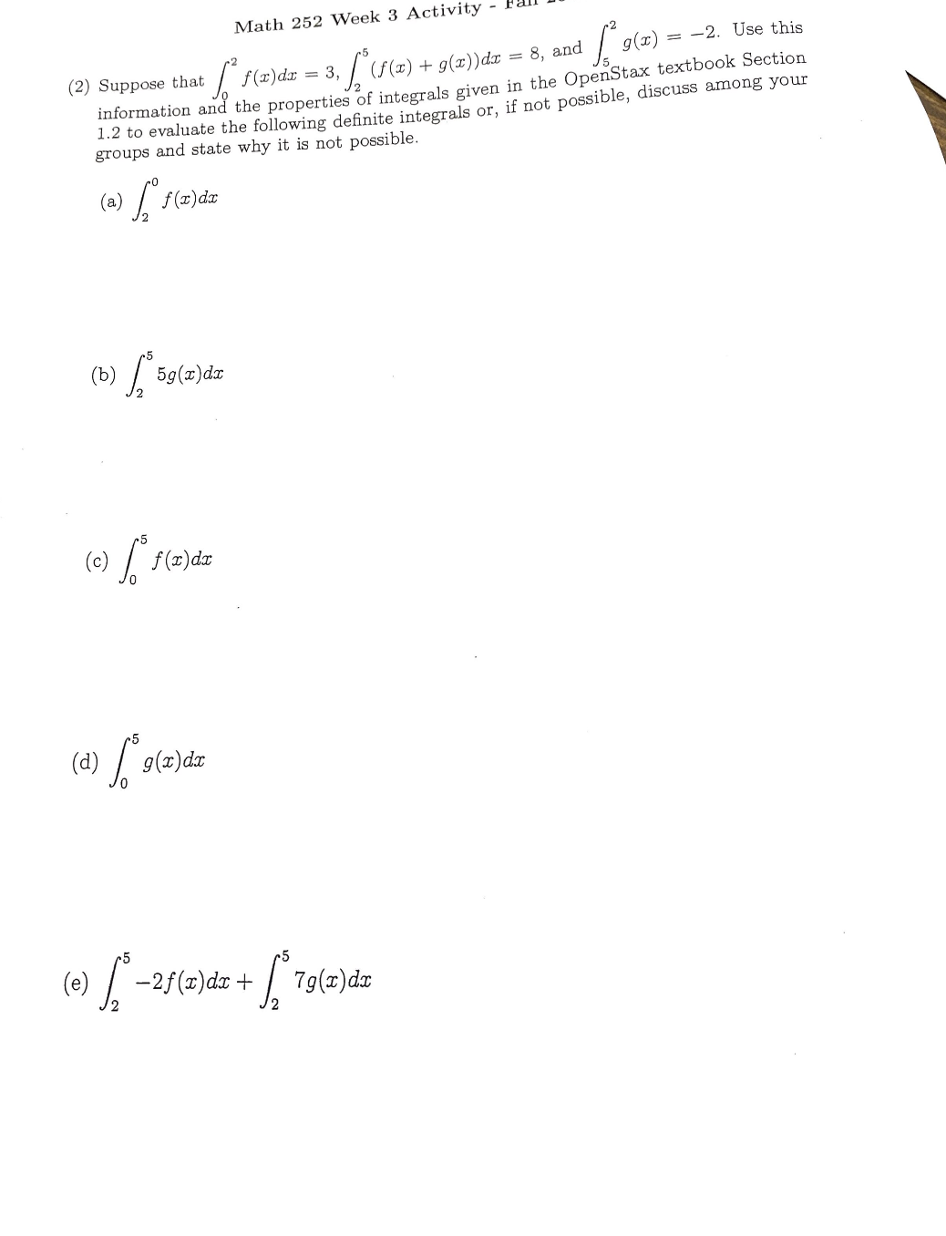 Math 252 Week 3 Activity (2) Suppose that /