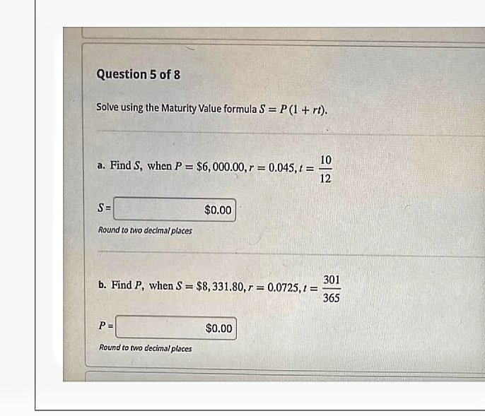 please solve it Question 5 of 8 Solve using the