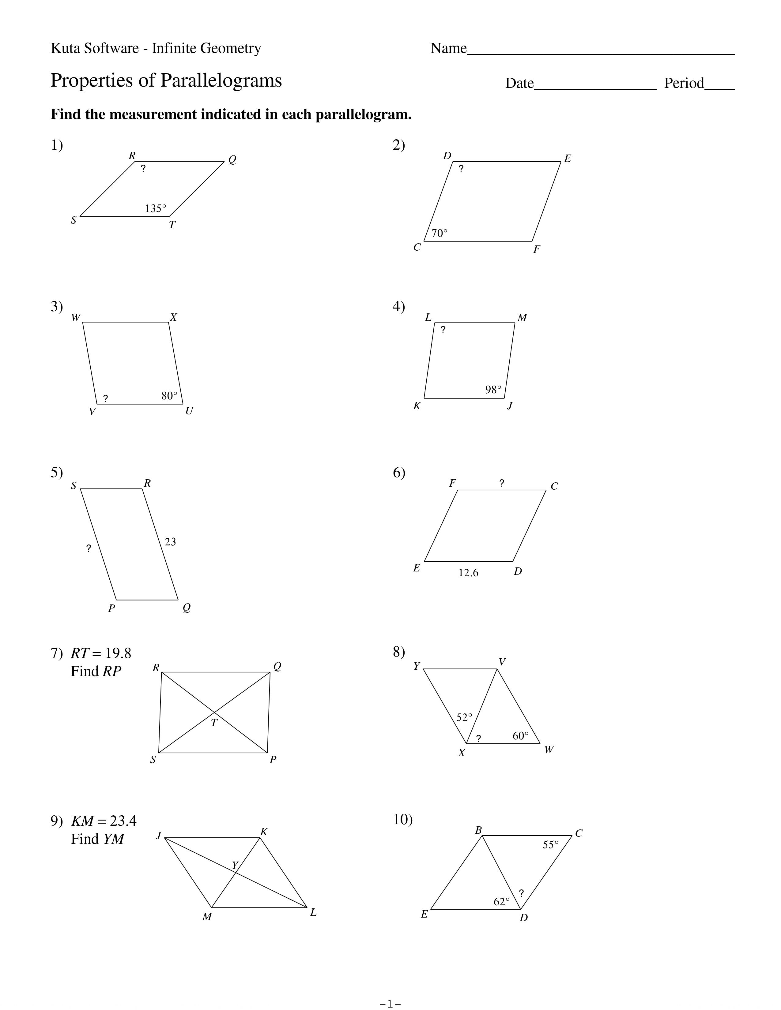 Kuta Software Infinite Geometry Name Properties