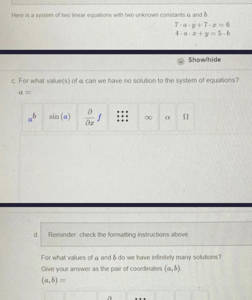 Please solve c, d and e the heed of the question