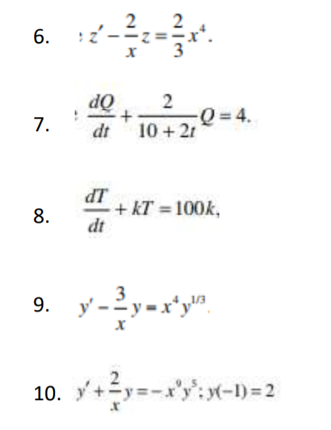 Solve the following differential equation by