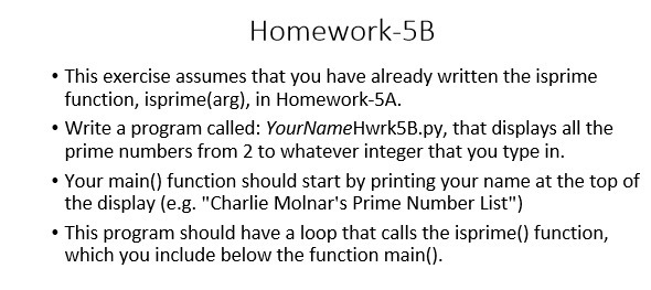 Homework-5B . This exercise assumes that you have