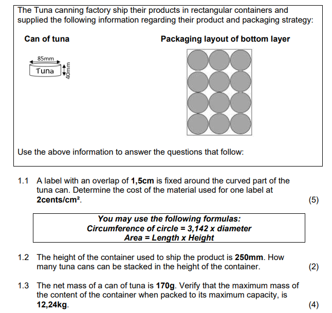 The Tuna canning factory ship their products in