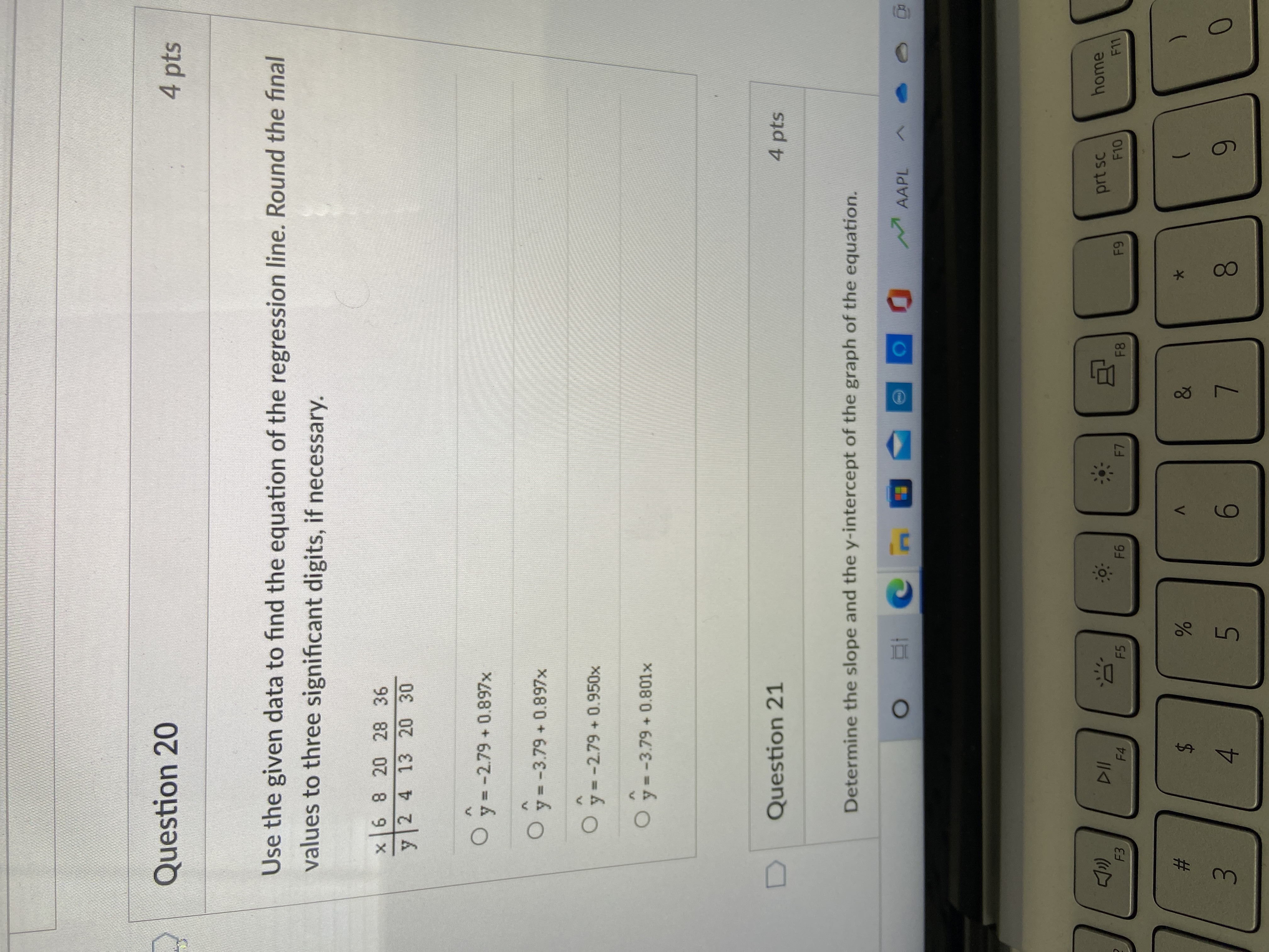 Question 19 4 pts Solve. A vendor has learned