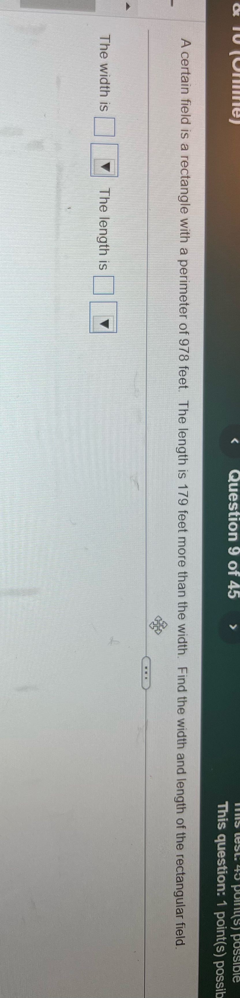 Question 9 of 45 This question: 1 point(s) possib